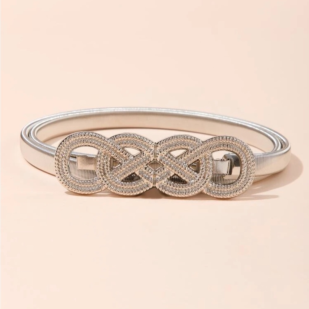 Silver Metal Skinny Belt